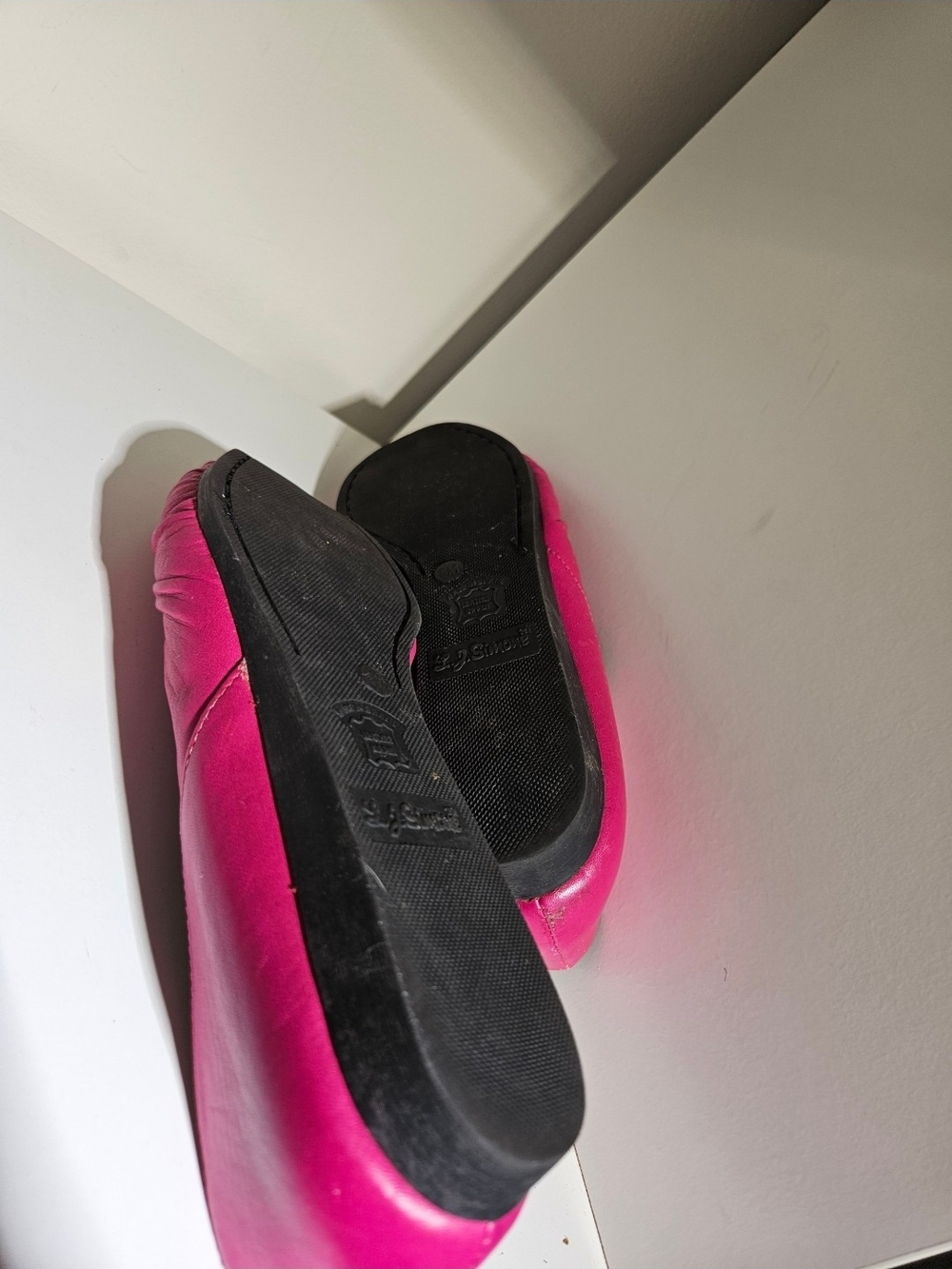 Women’s Fuchsia Pink L.J Simone Gathered Leather Ballet Flats Size 8 - Picture 6 of 6